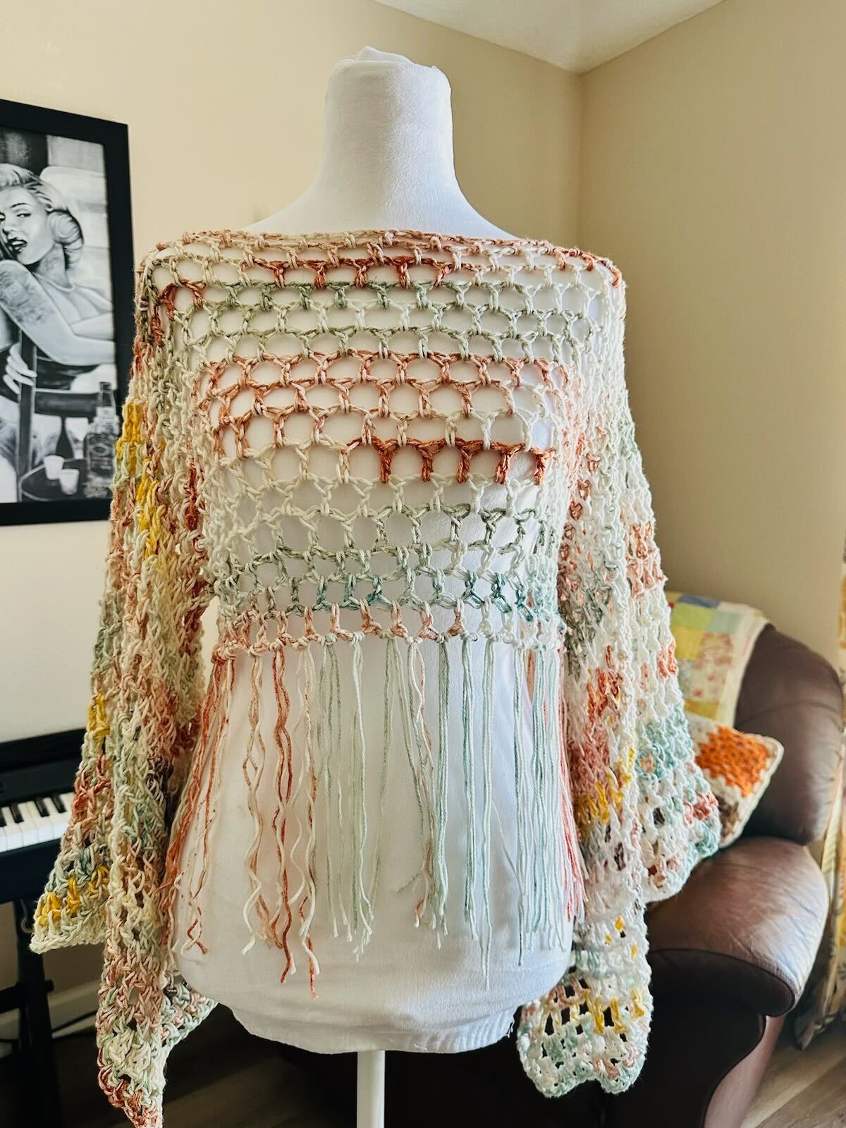 Crochet Mesh Crop Top - Image 3