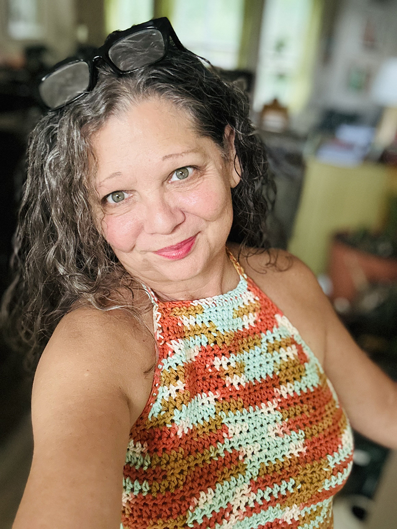 Crochet Mesh Crop Top - Image 5