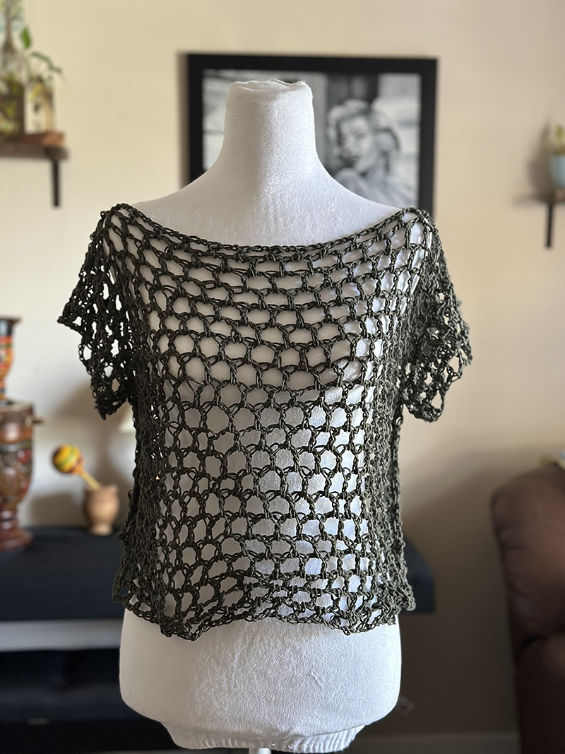 Crochet Mesh Crop Top - Image 4